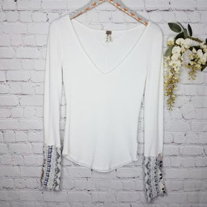 Free People We The Free Long Sleece Cuffed Top • M